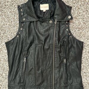 ❌SOLD ON DEPOP❌Vintage Margo & Sebastian Faux Leather Black Biker Type Vest